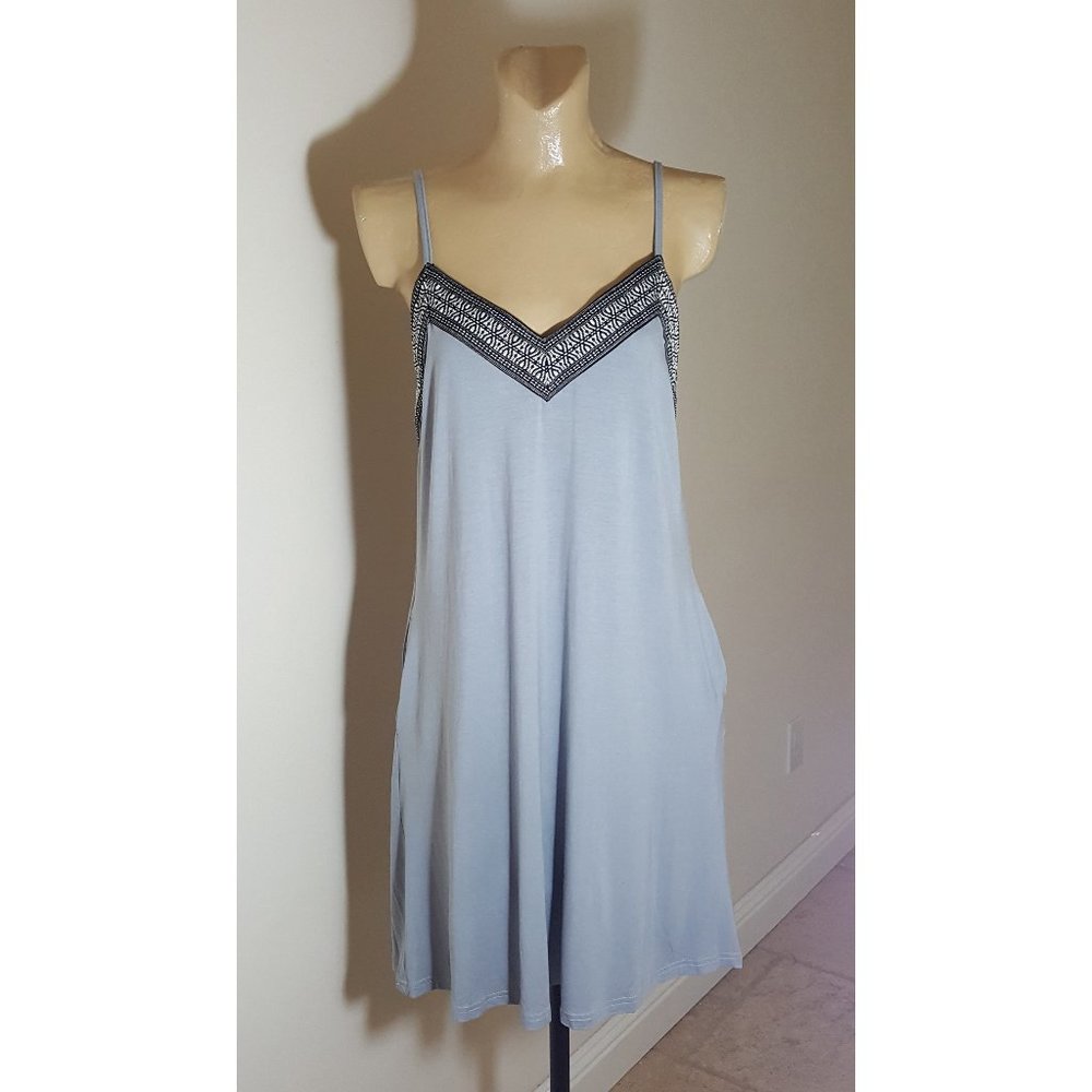 New Boho Embroidered Gray Lace Slip Dress S forever 21